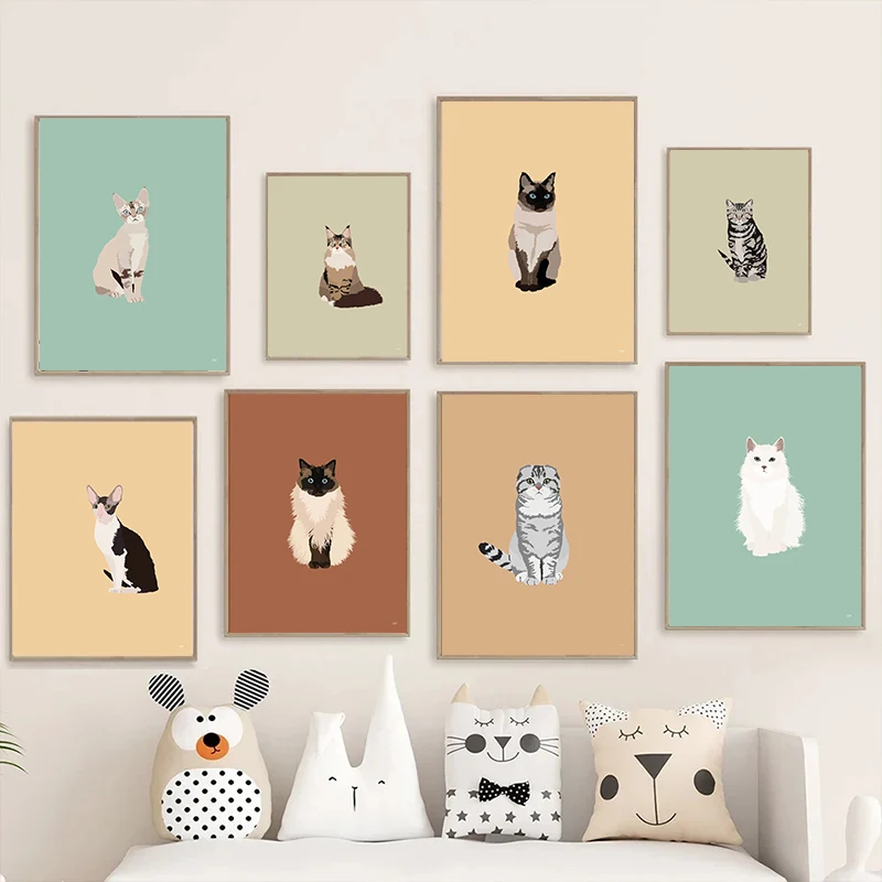 Home Improvement Kids - Pósteres de gatos siameses Sphynx escoceses,