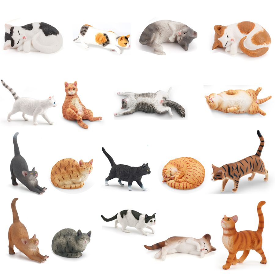 Home Improvement Kids - Figuras realistas de gato Pastoral perezoso,