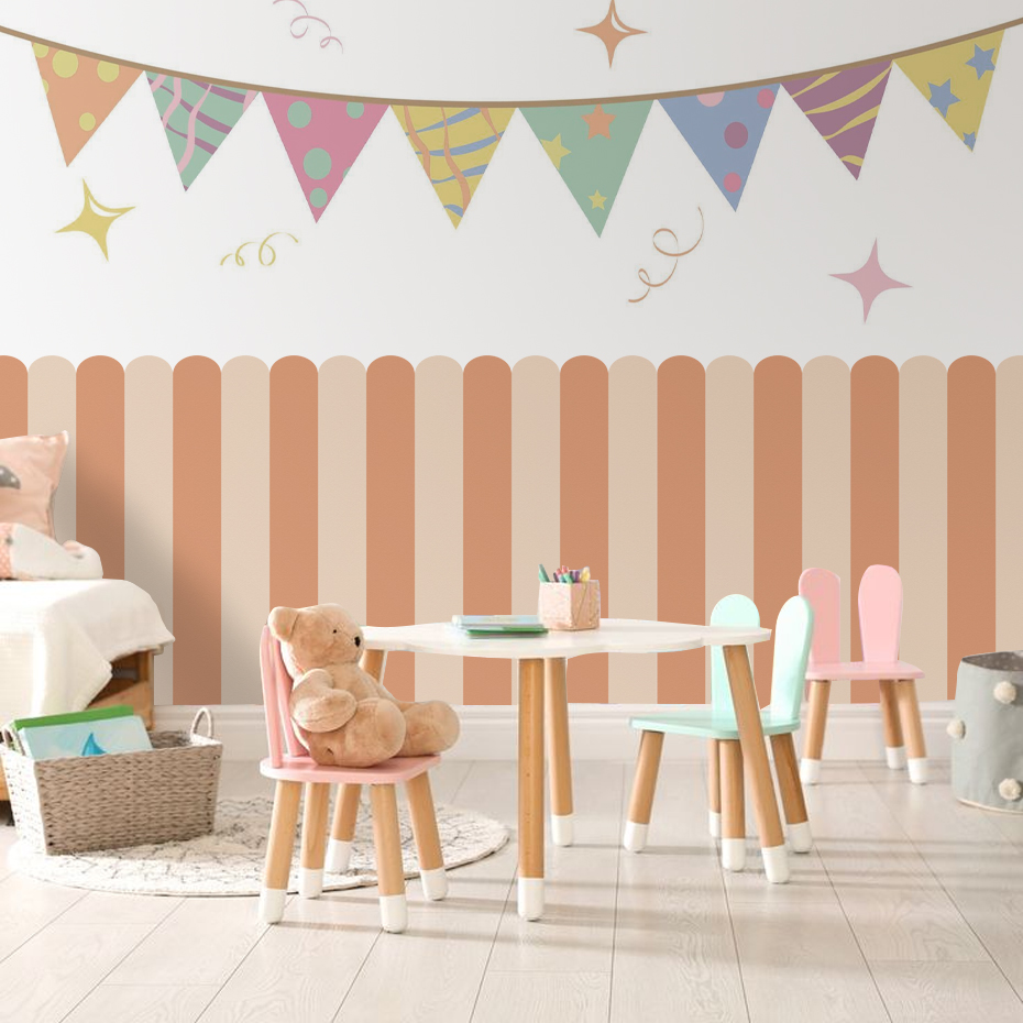 Papel tapiz de arco de rayas v - Home Improvement Kids reseña y precio